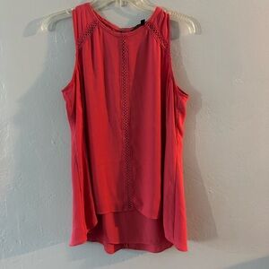 White House Black Market Sleeveless Coral Blouse with cutout design Size Small